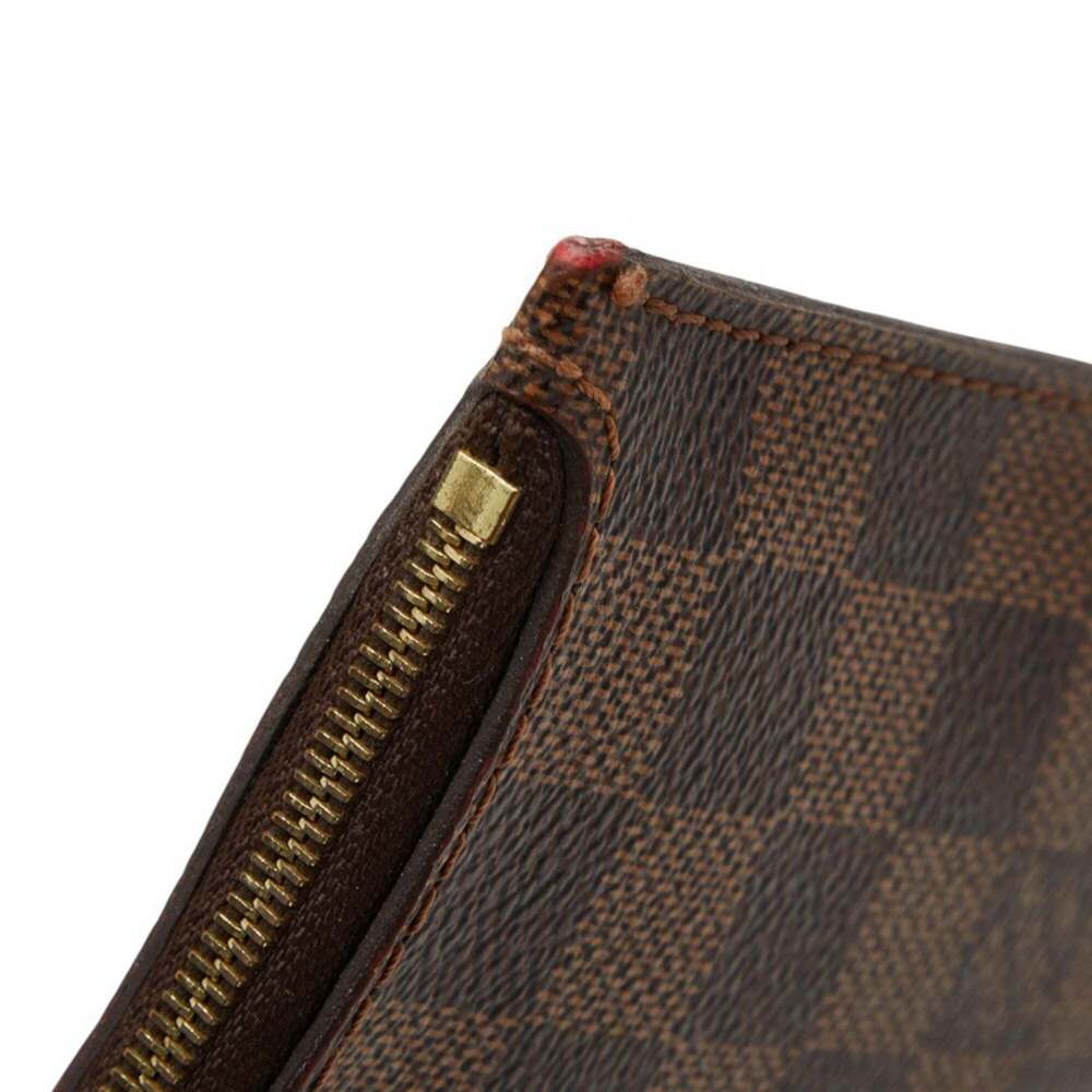 LOUIS VUITTON Brown Damier Leather Neverfull MM Pouch - Picture 6 of 10